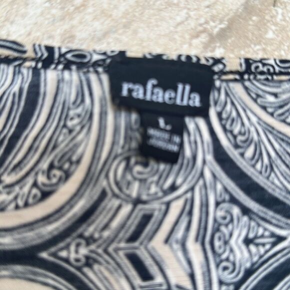 NWOT Rafaella sleeveless blouse black tan and white - size large - Picture 4 of 5